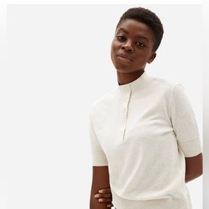 Button Up Mock Neck top